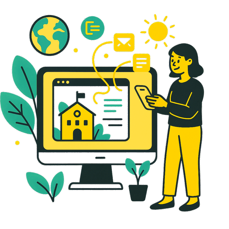 Habitante d'une commune interagissant avec les services digitaux de sa collectivité